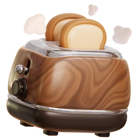 Toaster mit Toast  3D Icon