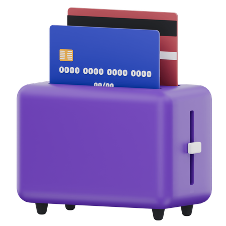 Toaster With Credit Cards  3D Icon