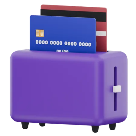 Toaster With Credit Cards  3D Icon