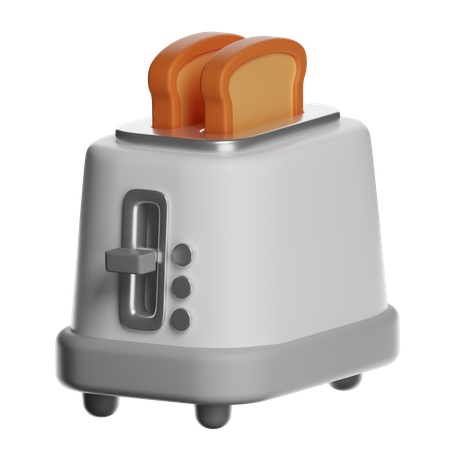 トーストスライス付きトースター  3D Icon