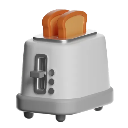 Toaster With Toast Slice  3D Icon