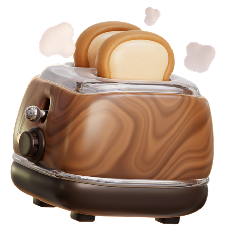 Toaster With Toasts  3D Icon