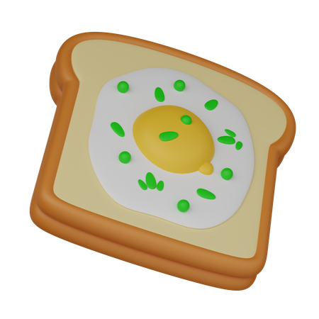 Toasts with egg  3D Icon