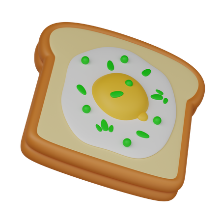 Toasts with egg 3D Icon