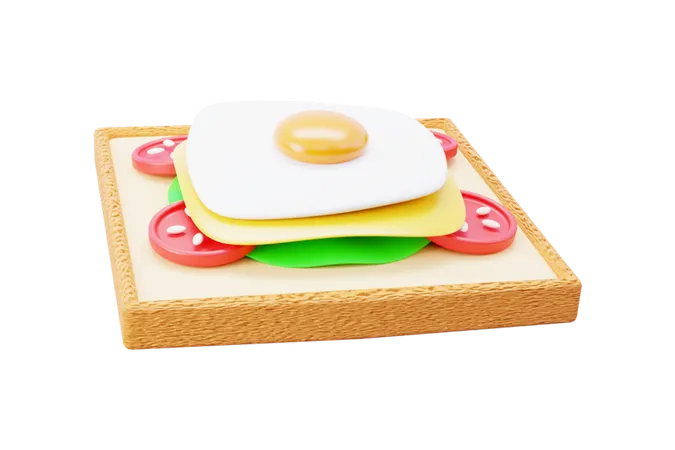 Toasts With Egg  3D Icon