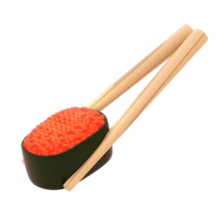 Tobiko Gunkan In Chopstick  3D Icon