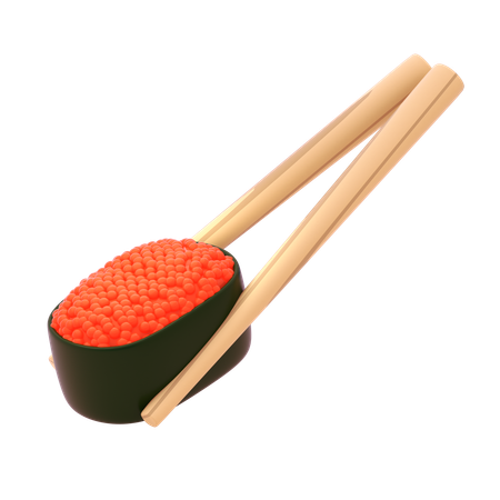 Tobiko Gunkan em pauzinho  3D Icon