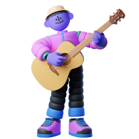 Tocando acustico  3D Icon