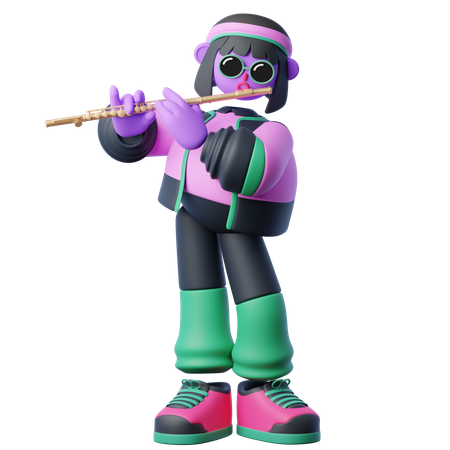 Tocando la flauta  3D Icon