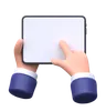 tocando na tela do tablet