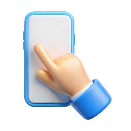 Dedo tocando la pantalla del móvil  3D Icon