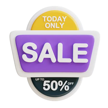 3 D Today Sale 50 Percent 3D Icon