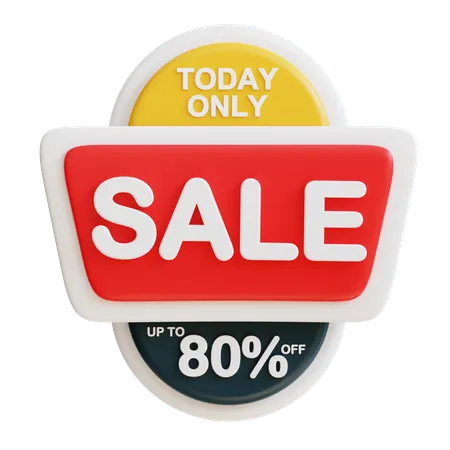3 D Today Sale 80 Percent 3D Icon