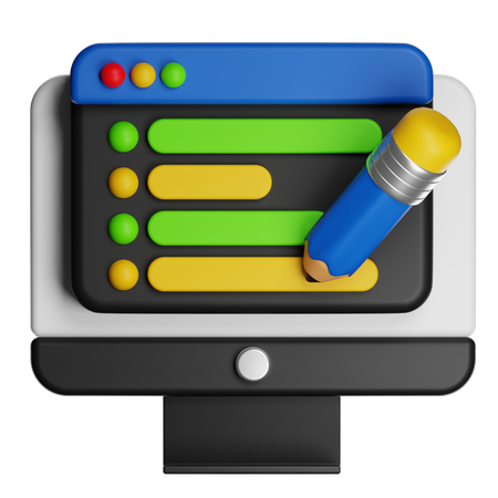 画面上のデジタルToDoリスト  3D Icon