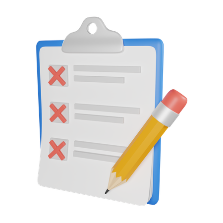 Todo List Pen Wrong  3D Icon