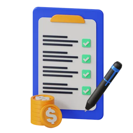 Todo List With Coin  3D Icon