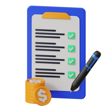 Todo List With Coin  3D Icon