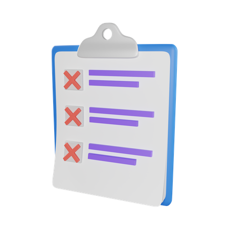 Todo List Wrong  3D Icon