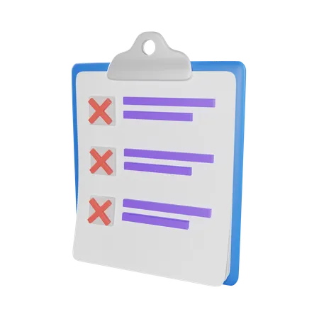 Todo List Wrong  3D Icon