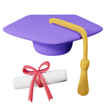 Toga Hat Graduation And Certificate Download This Item Now 3D Icon