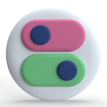 トグルボタン  3D Icon