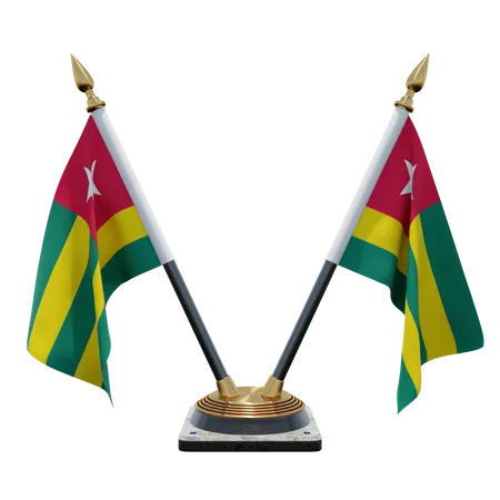 Togo Double (V) Desk Flag Stand  3D Icon