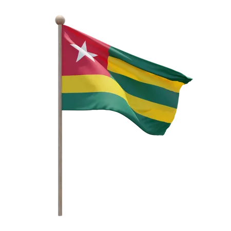 Togo Flag Pole  3D Illustration