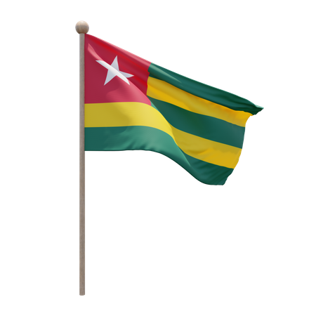 Mât de drapeau togolais  3D Flag