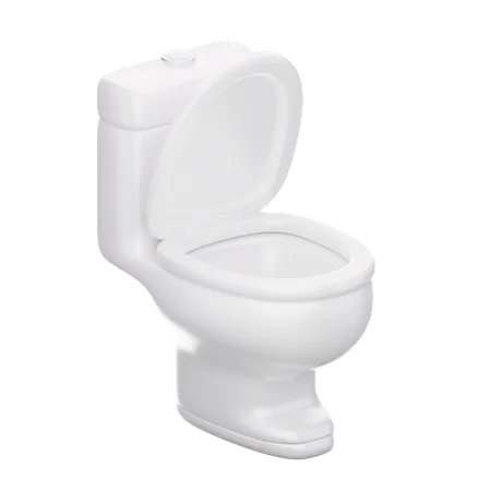 A 3 D Rendered High Gloss White Ceramic Toilet With An Open Lid Showcasing Simplicity And Cleanliness In Bathroom Fixtures 3D Icon