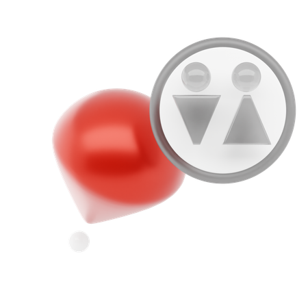 Toilet Pin  3D Icon