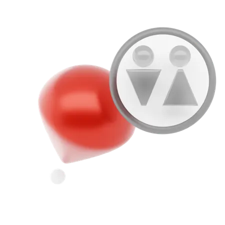 Toilet Pin  3D Icon