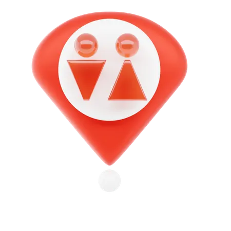 Toilet Pin  3D Icon