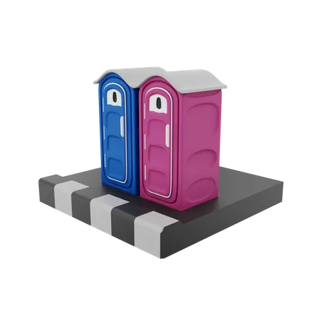Toilettes portables  3D Illustration