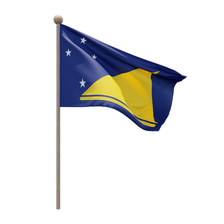 Tokelau Flagpole 3D Illustration