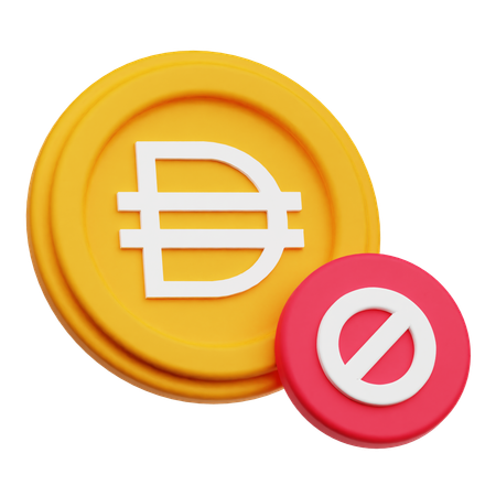 Token de bloque dai  3D Icon