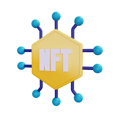 Token não fungível ou NFT  3D Illustration