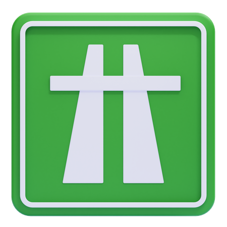 Toll Road Ahead Sign  3D Icon