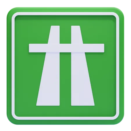 Toll Road Ahead Sign  3D Icon