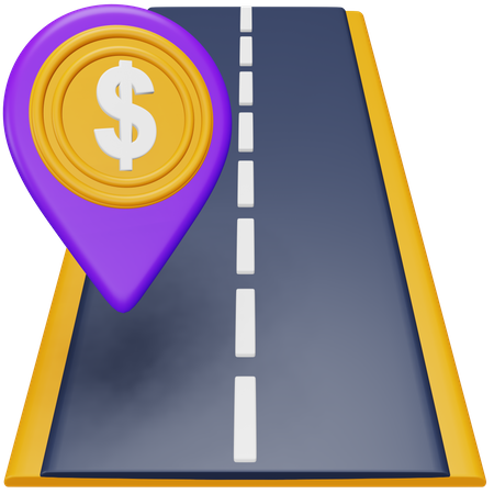 Toll Tax Location  3D Icon