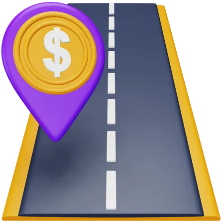 Toll Tax Location  3D Icon