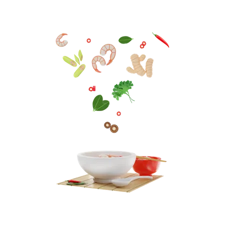 Tom Yam  3D Illustration