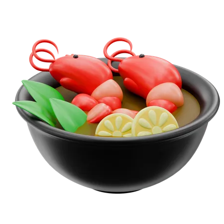 Tom Yum Seafood Soup  3D Icon