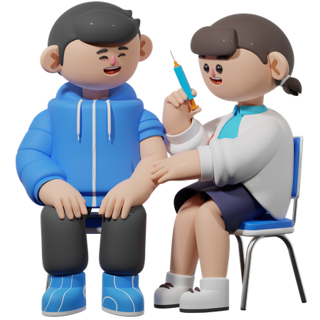 Tomando dose de vacina  3D Icon