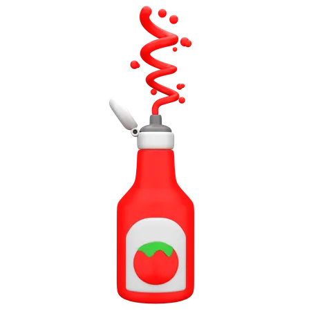 Ketchup aux tomates  3D Illustration