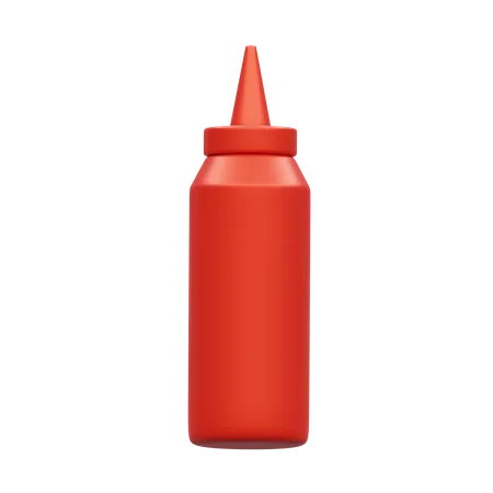 Bouteille compressible de ketchup aux tomates  3D Illustration