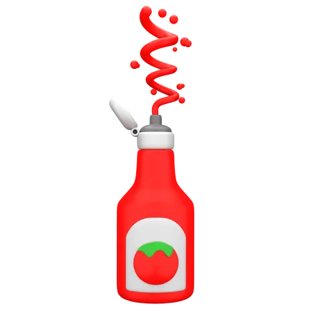 Tomaten-Ketchup  3D Illustration
