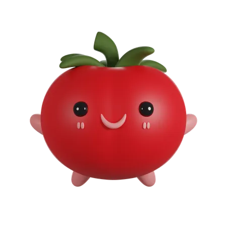 Tomato 3 D Cute Render Character 3D Icon