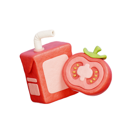 Tomato Juice Box  3D Icon