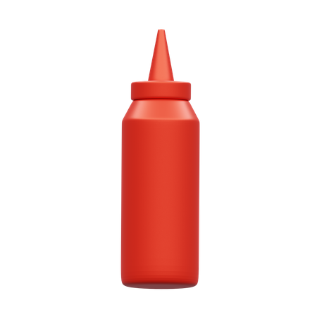 Tomato ketchup squeeze bottle 3D Illustration
