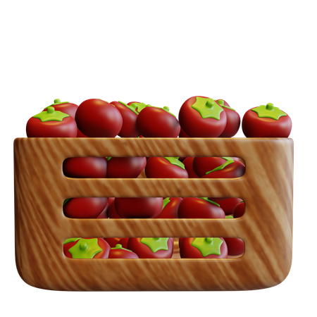 Tomatos Basket 3D Illustration